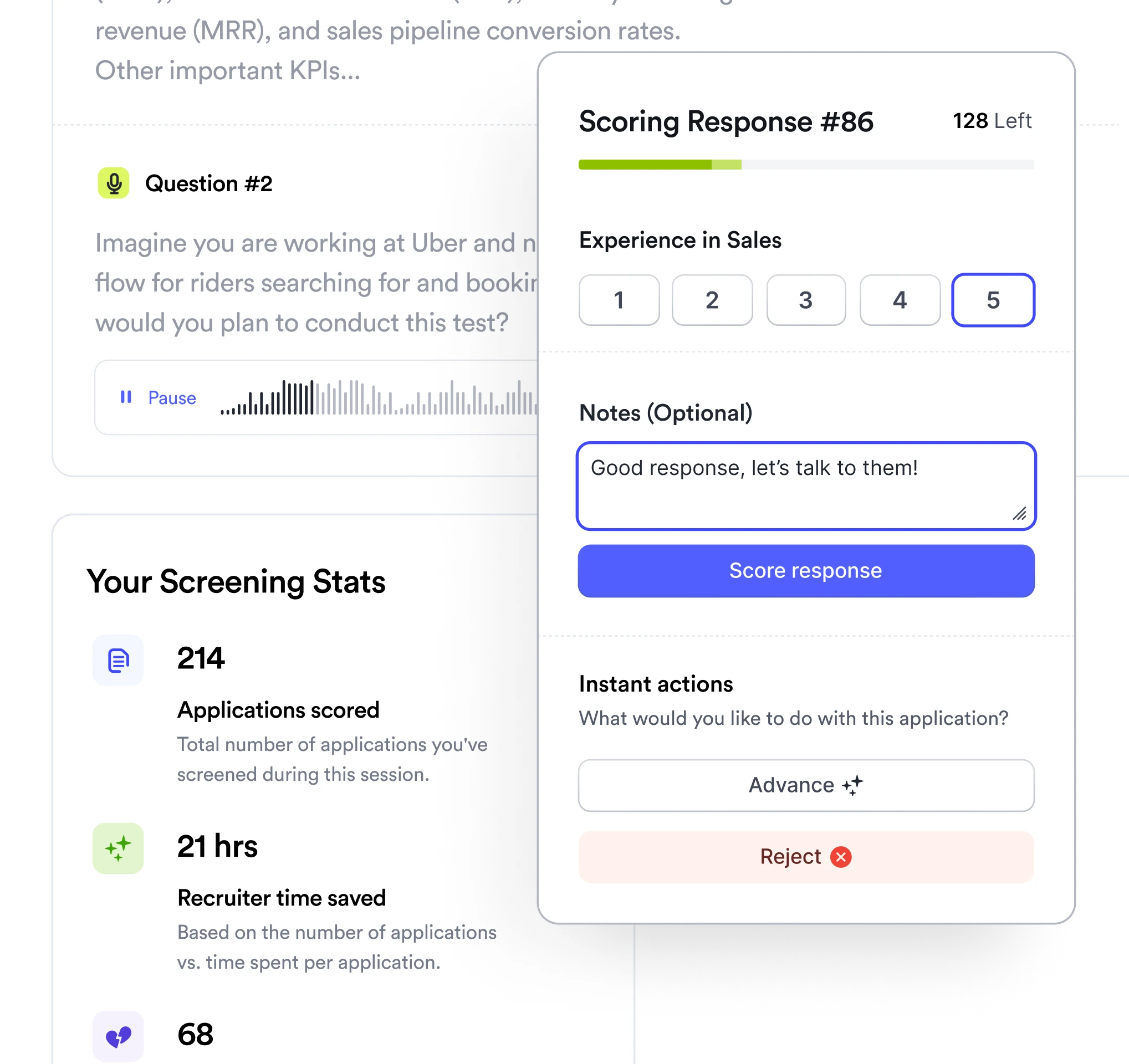 Screen applications 10x faster.*